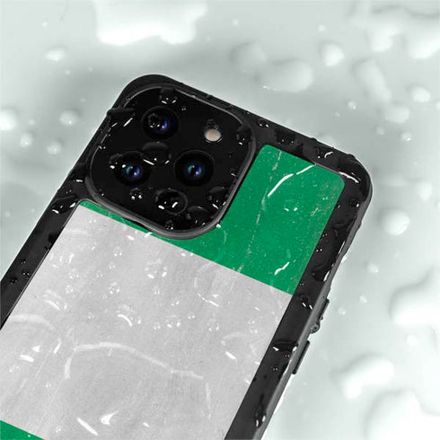 Nigeria Flag Distressed iPhone 14 Pro Max Waterproof Case
